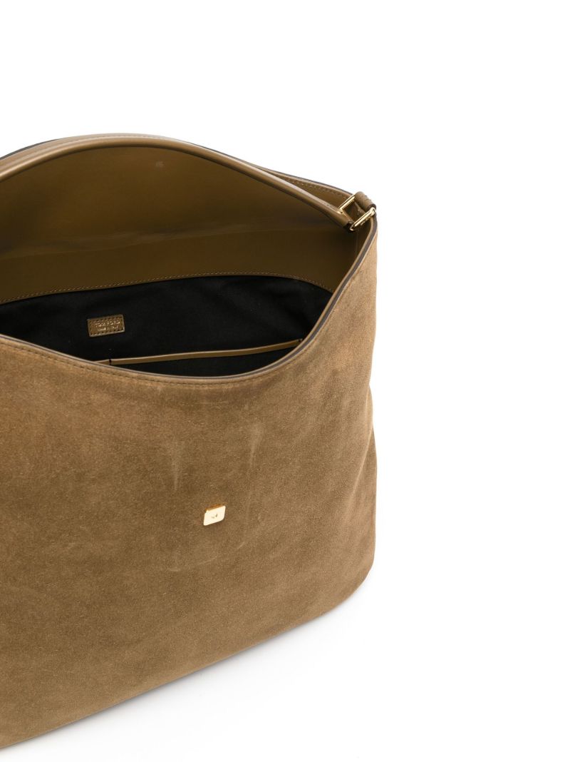 Brown Medium Suede Shoulder Bag