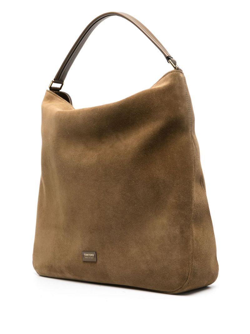 Brown Medium Suede Shoulder Bag