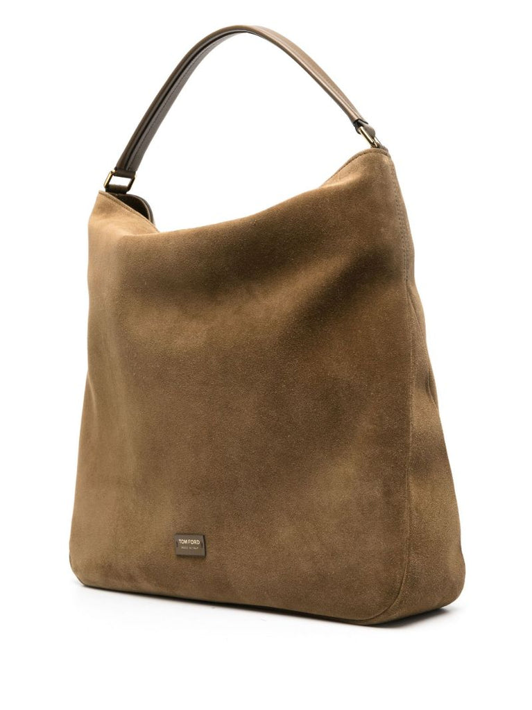 Brown Medium Suede Shoulder Bag