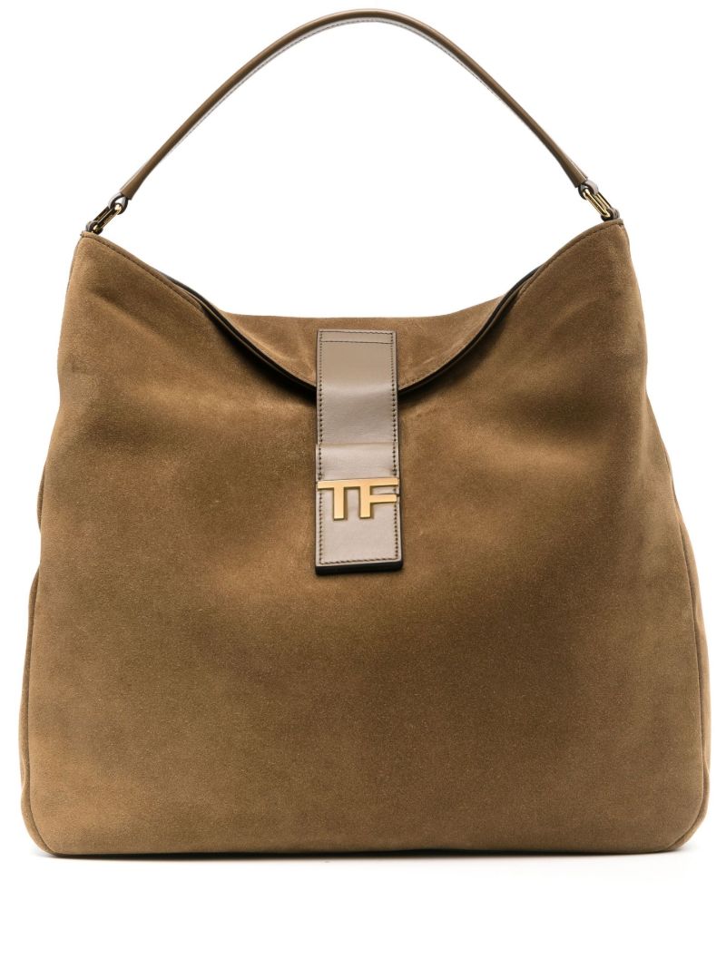 Brown Medium Suede Shoulder Bag