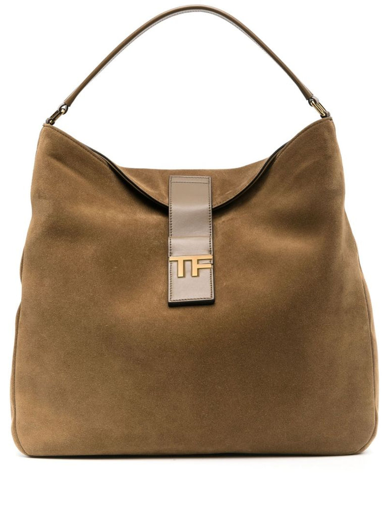 Brown Medium Suede Shoulder Bag