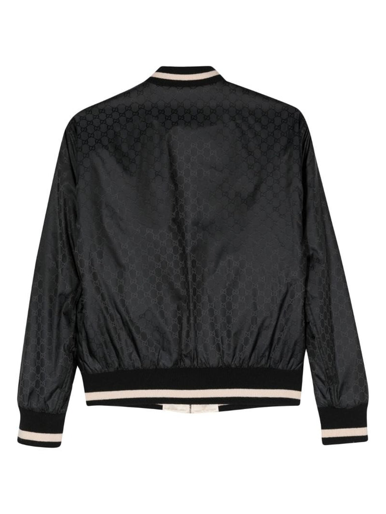 Black Reversible Bomber Jacket