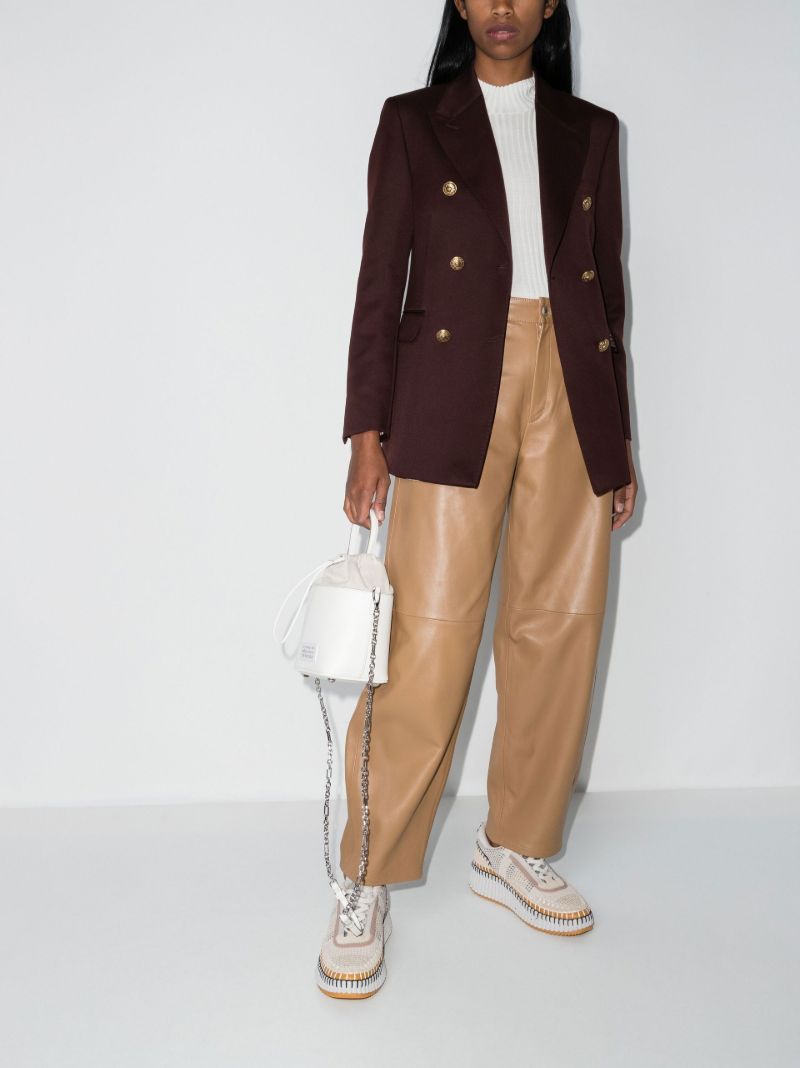 Brown Double-breasted Blazer