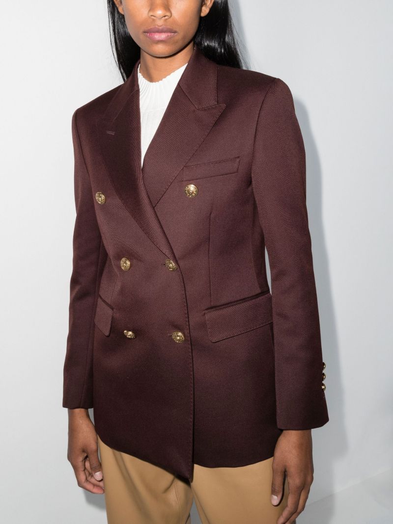 Brown Double-breasted Blazer