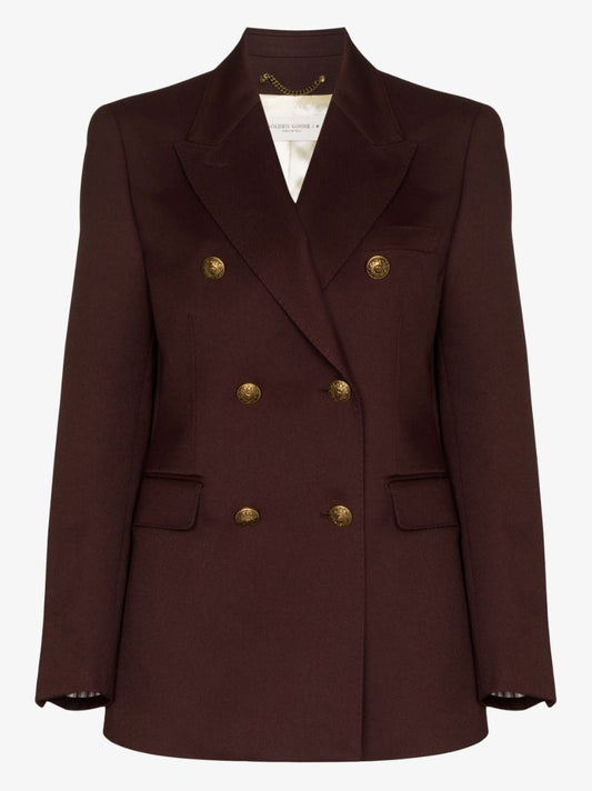 Brown Double-breasted Blazer