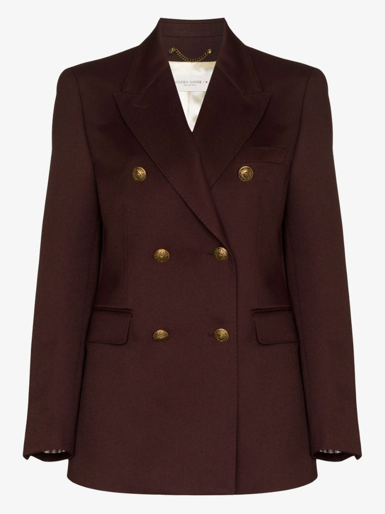 Brown Double-breasted Blazer
