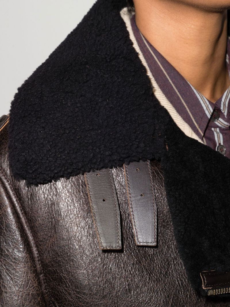 Brown Shearling Biker Jacket