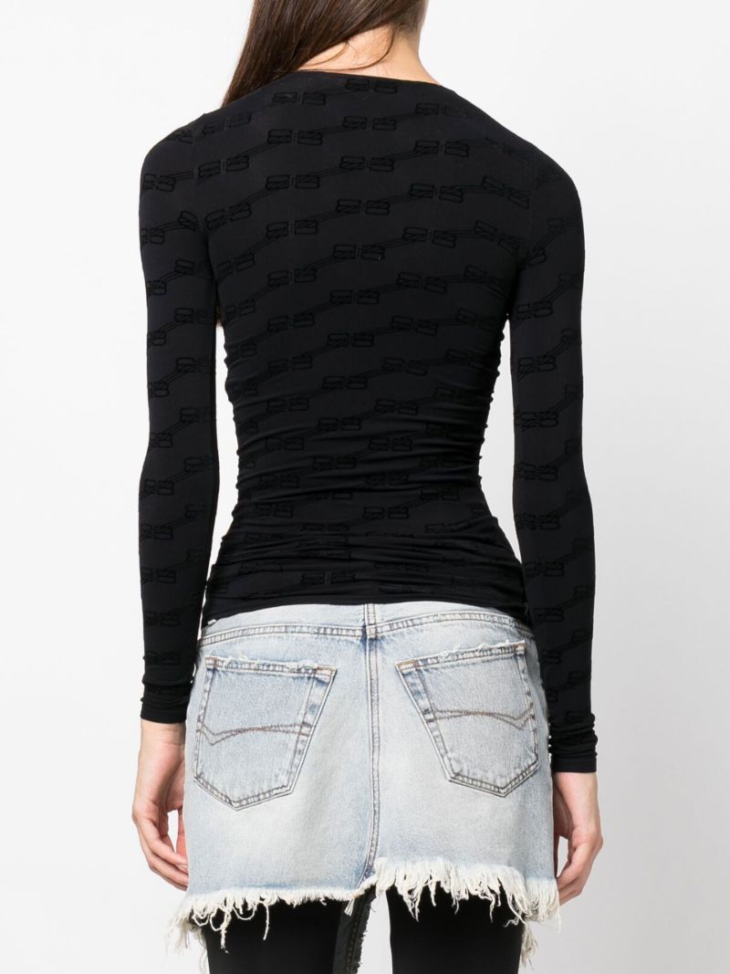 Black Bb Monogram Top