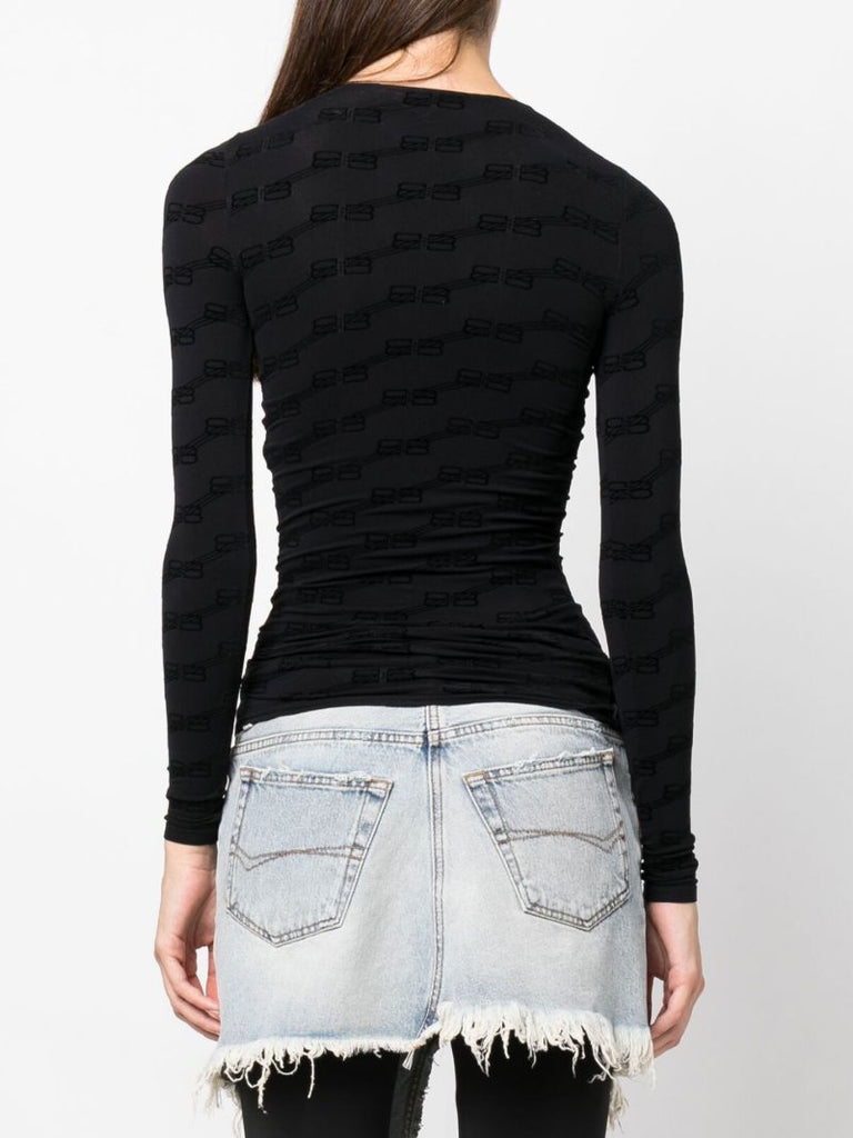 Black Bb Monogram Top