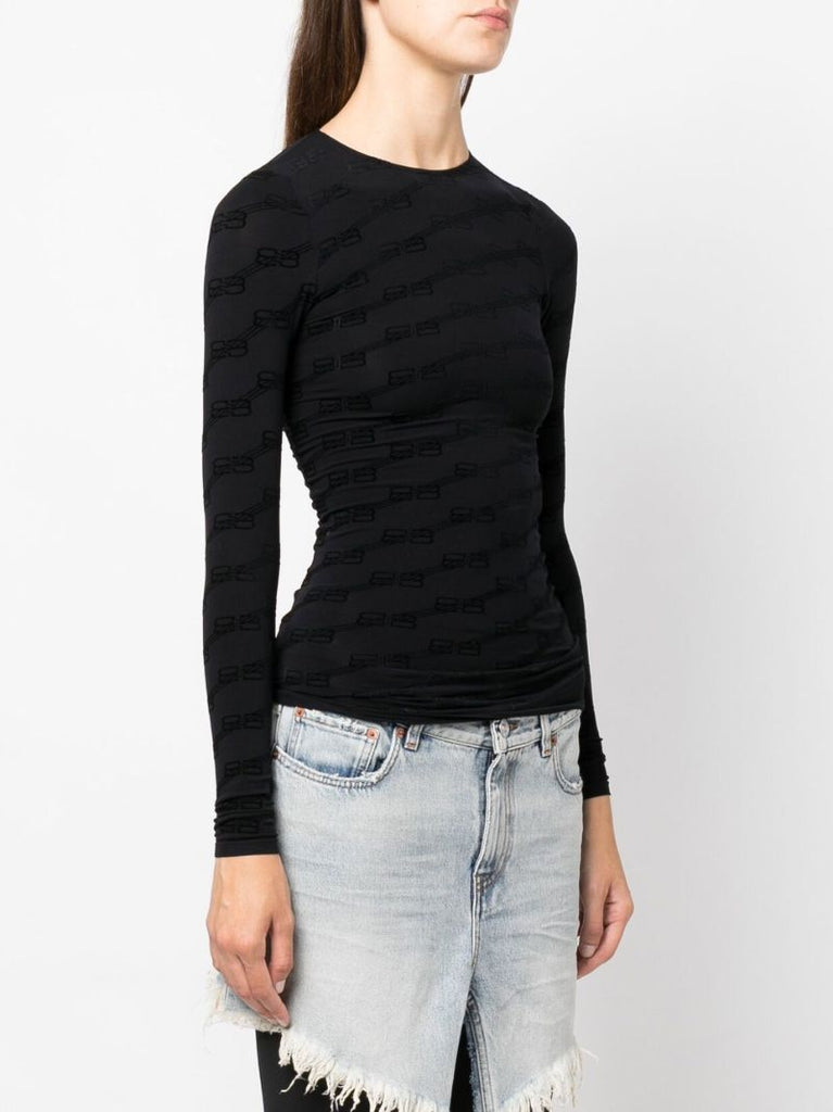 Black Bb Monogram Top