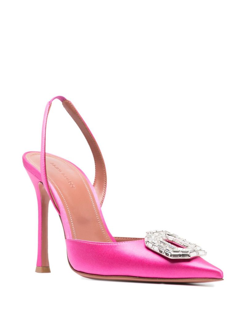 Pink Camelia 105 Crystal Slingback Pumps