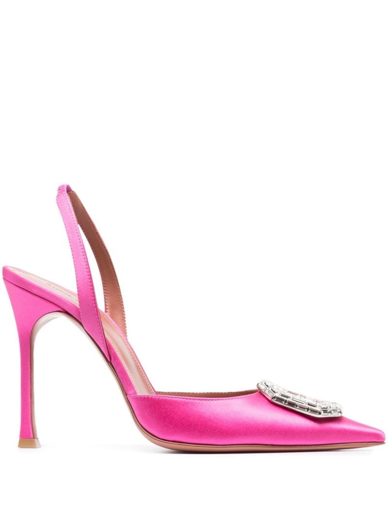 Pink Camelia 105 Crystal Slingback Pumps