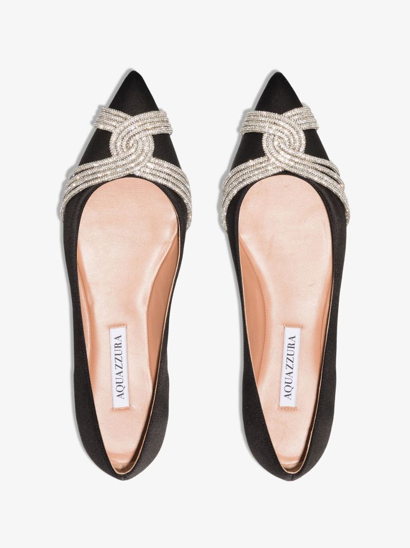 Black Gatsby Embellished Ballet Pumps
