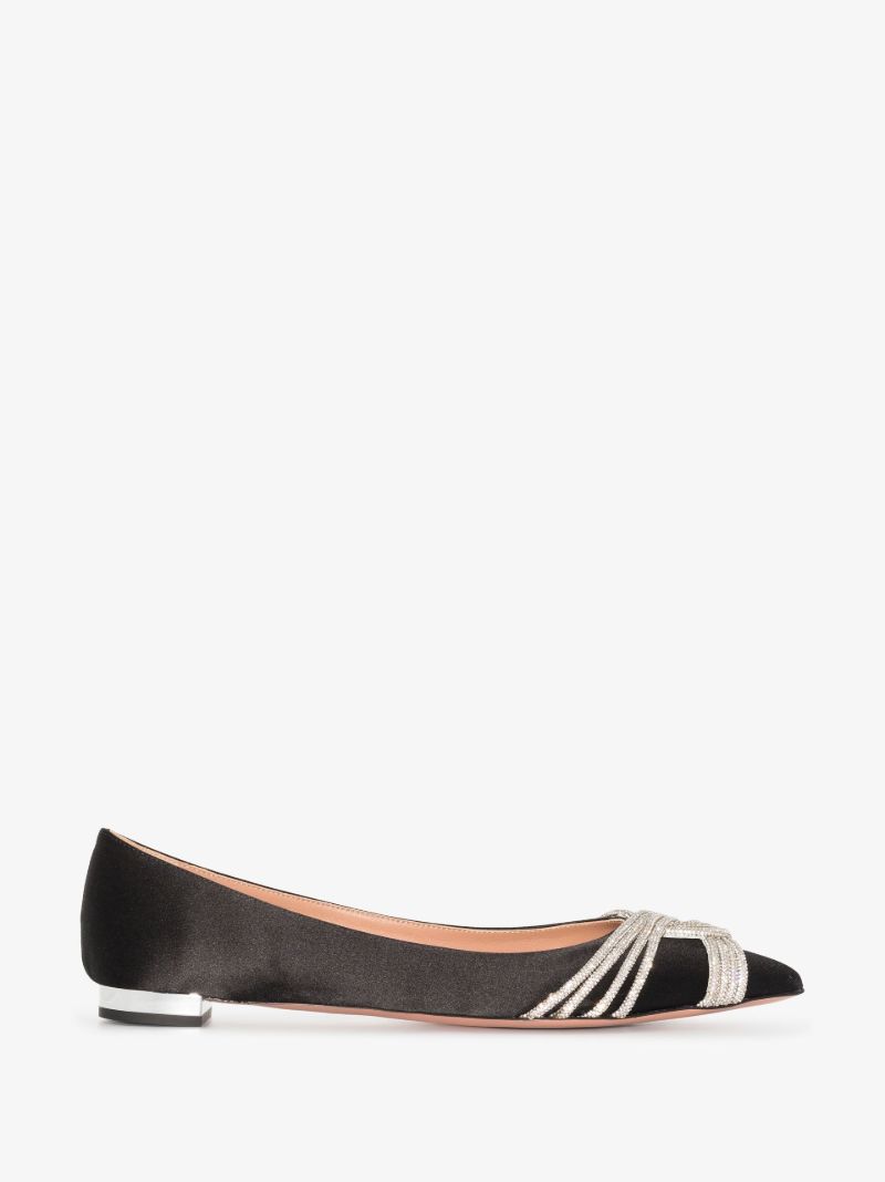 Black Gatsby Embellished Ballet Pumps