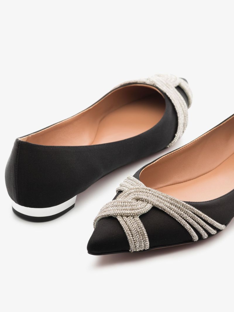 Black Gatsby Embellished Ballet Pumps