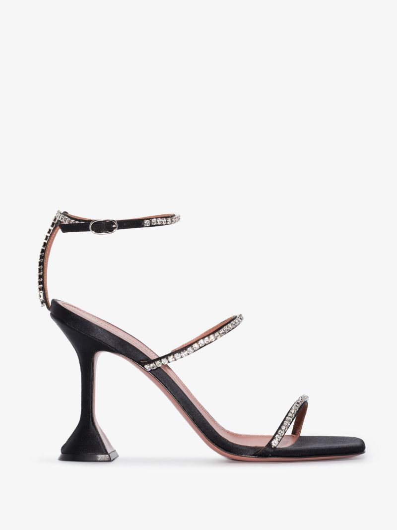 Black Gilda 95 Crystal Sandals