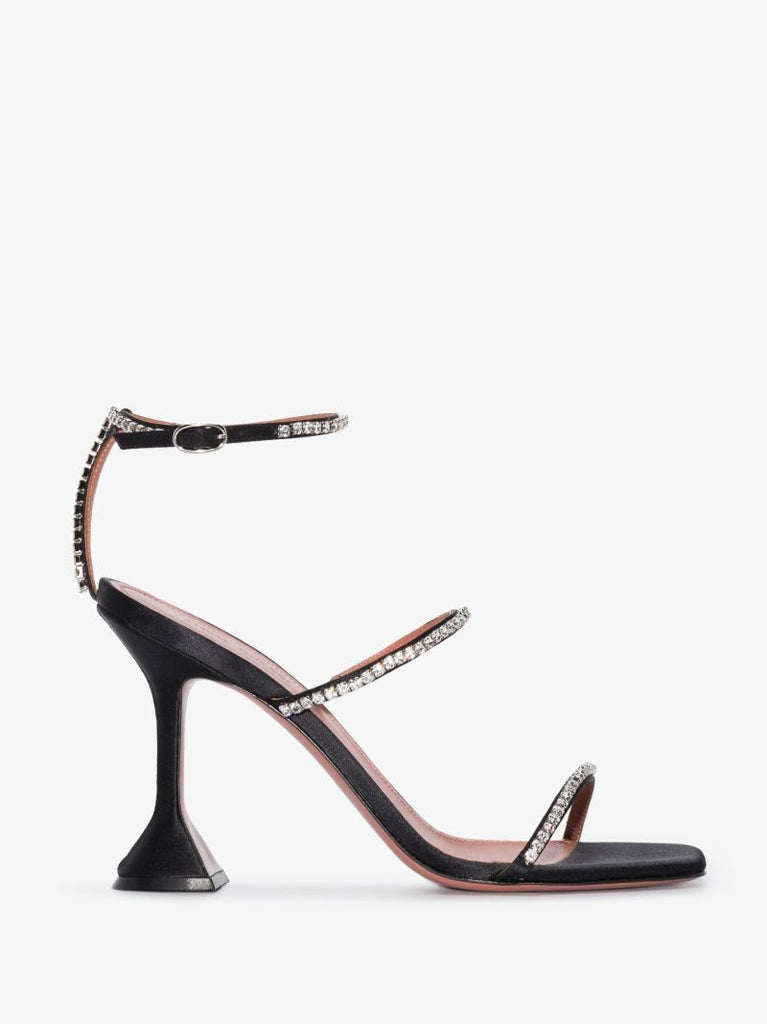 Black Gilda 95 Crystal Sandals