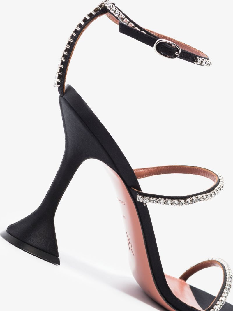 Black Gilda 95 Crystal Sandals