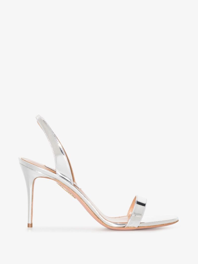 Silver So Nude 85 Slingback Sandals