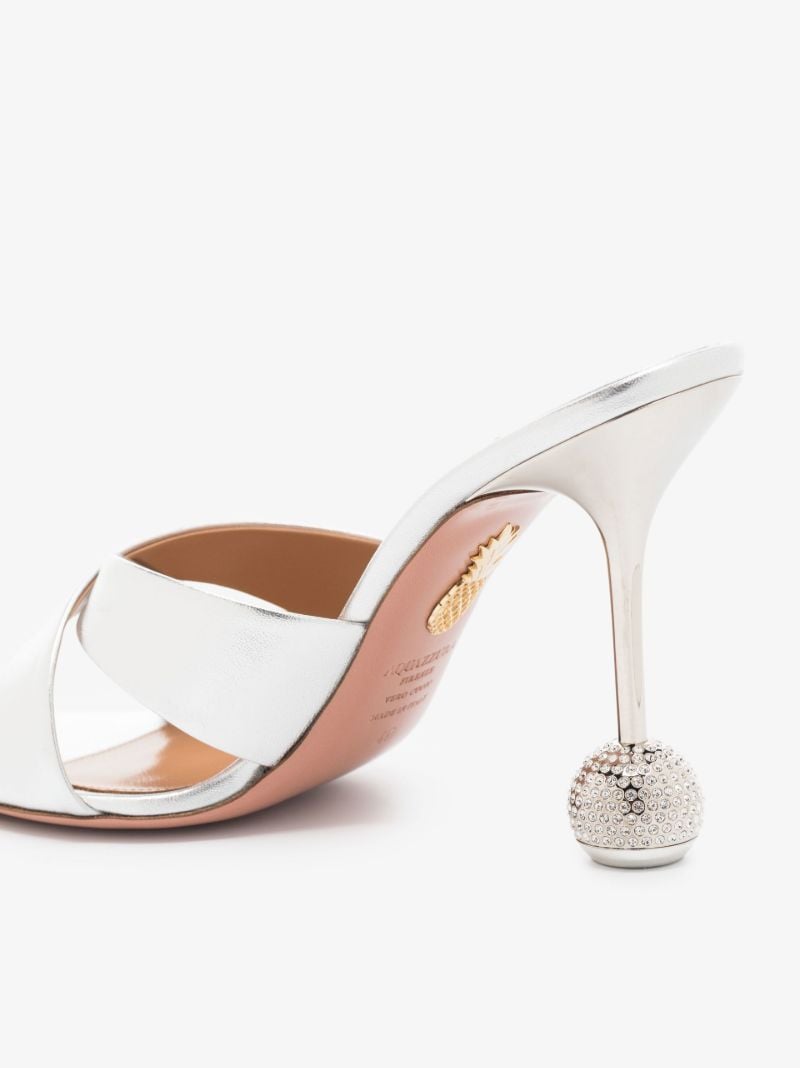 Silver Yes Darling 95 Satin Mules