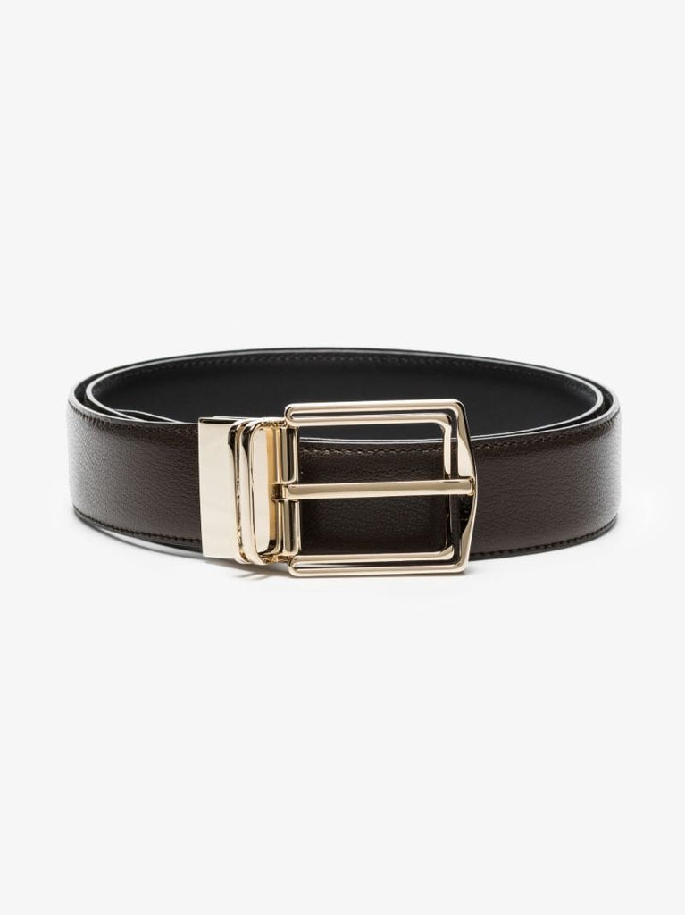 Black and Brown Core Reversible Leather Belt