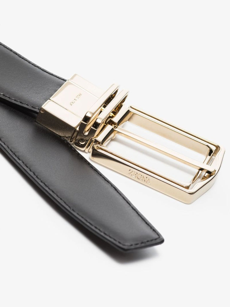Black and Brown Core Reversible Leather Belt