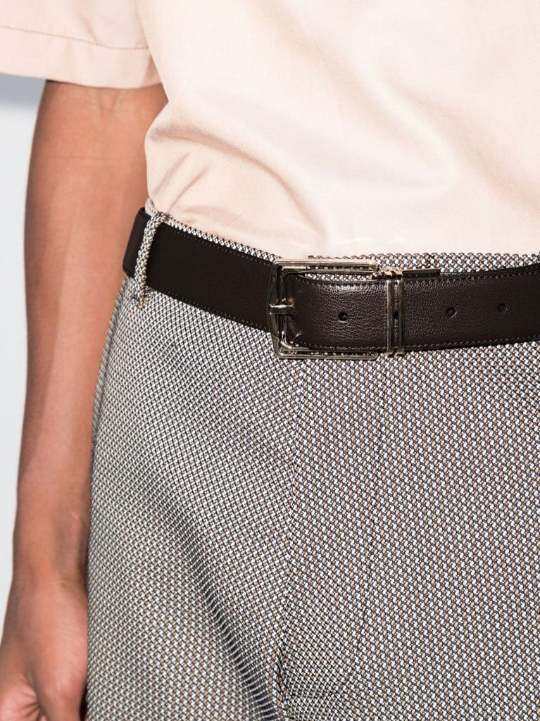 Black and Brown Core Reversible Leather Belt