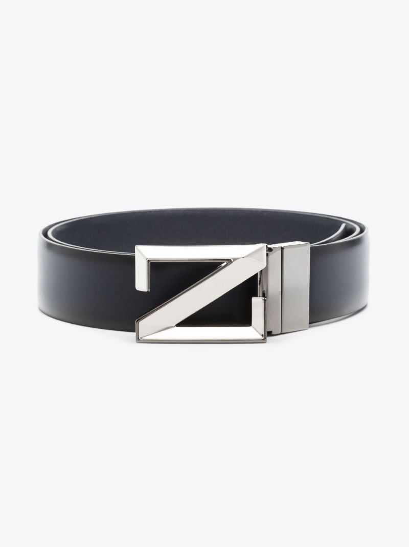 Blue Z Square Buckle Leather Belt