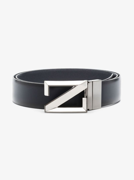 Blue Z Square Buckle Leather Belt