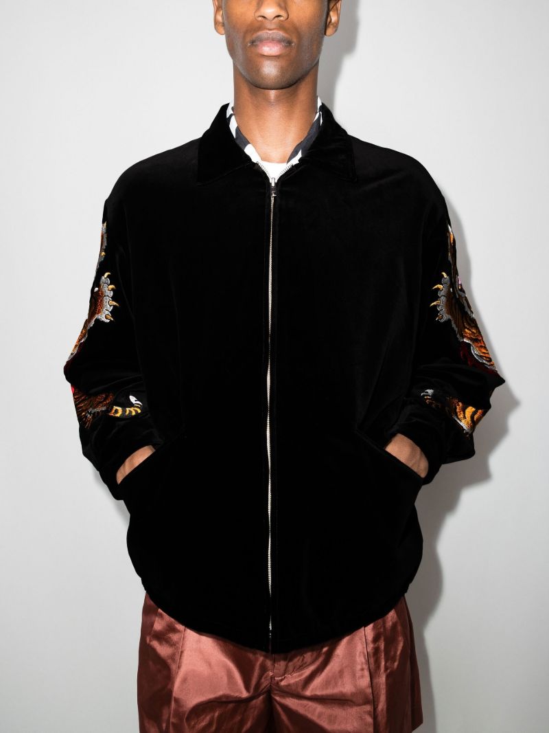 Time Embroidered Bomber Jacket