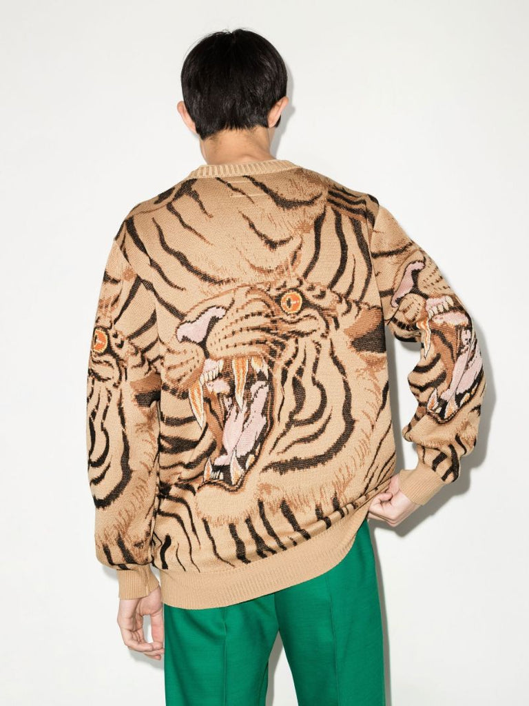 X Tim Lehi Tiger Intarsia Cotton Sweater