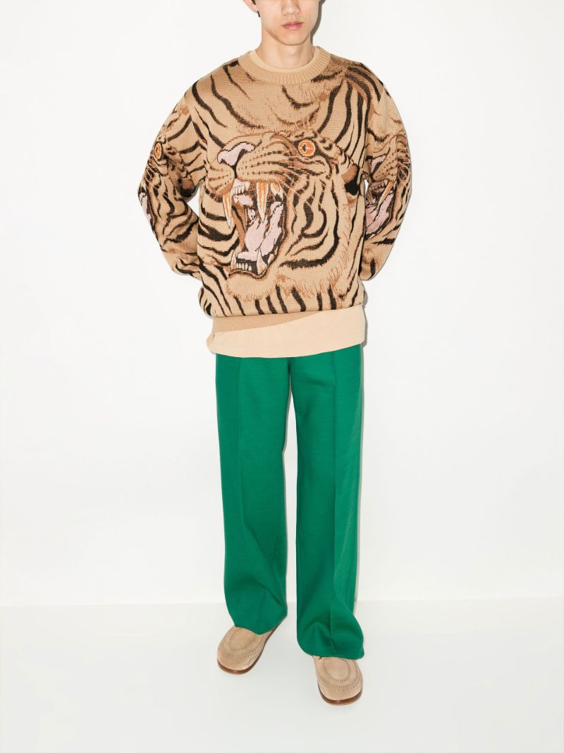 X Tim Lehi Tiger Intarsia Cotton Sweater