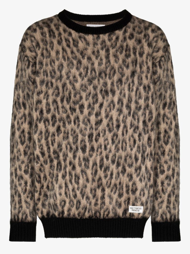 Leopard Intarsia Knitted Sweater