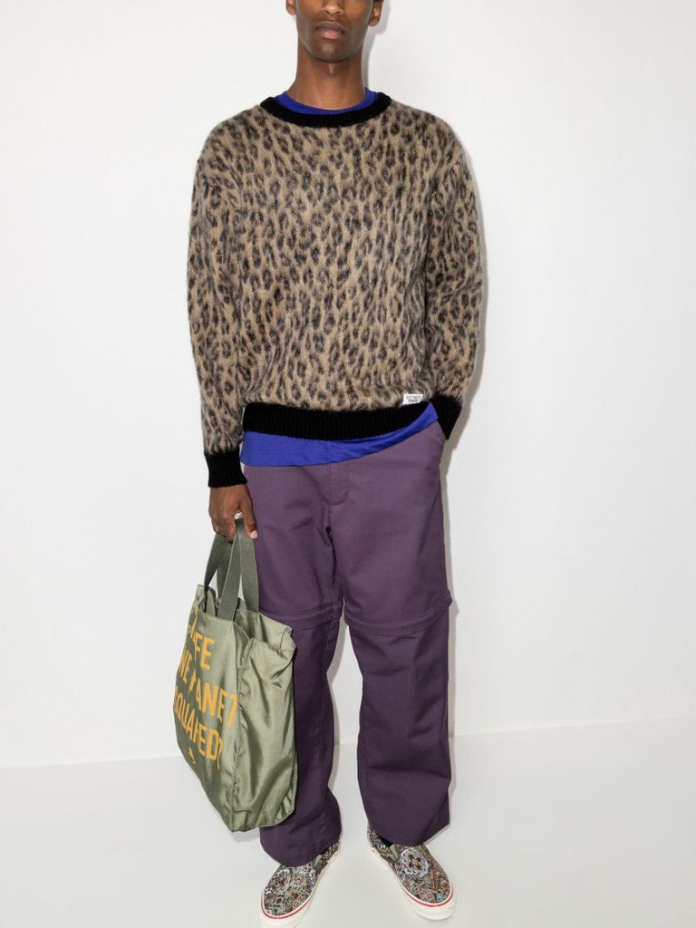 Leopard Intarsia Knitted Sweater