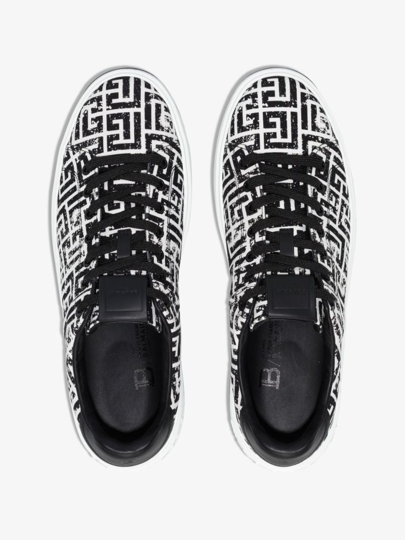 White B-court Monogram Canvas Sneakers