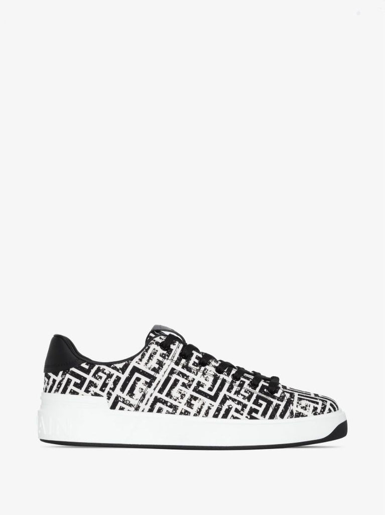 White B-court Monogram Canvas Sneakers