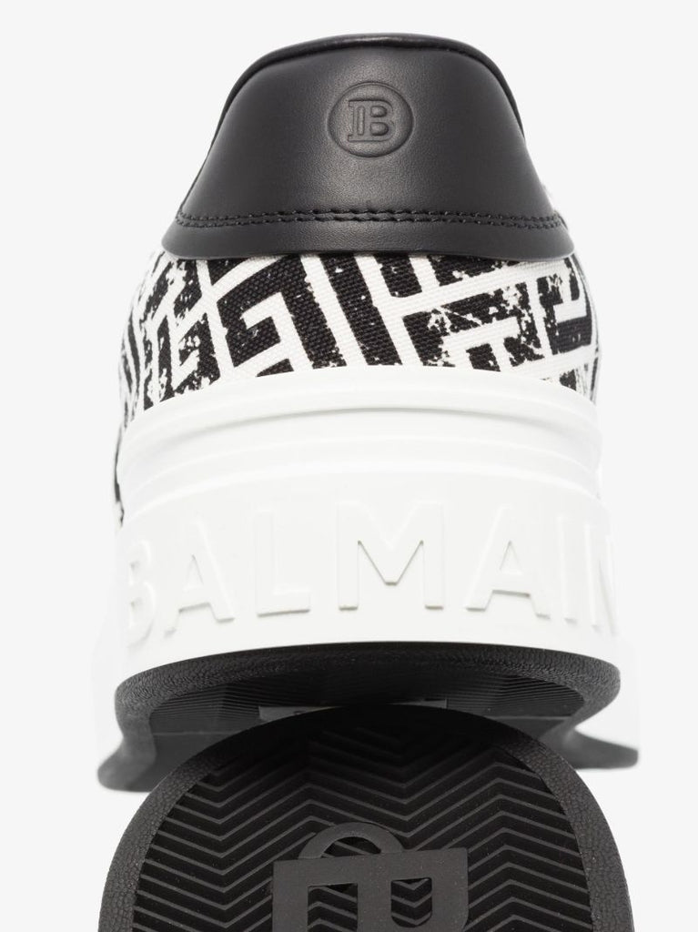 White B-court Monogram Canvas Sneakers