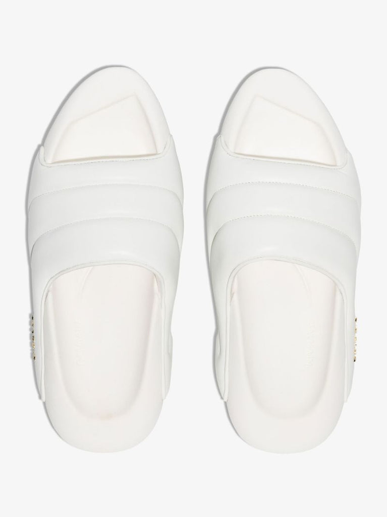 White B-it Quilted Leather Slides