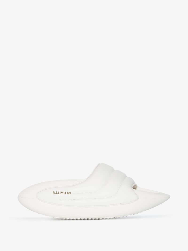 White B-it Quilted Leather Slides