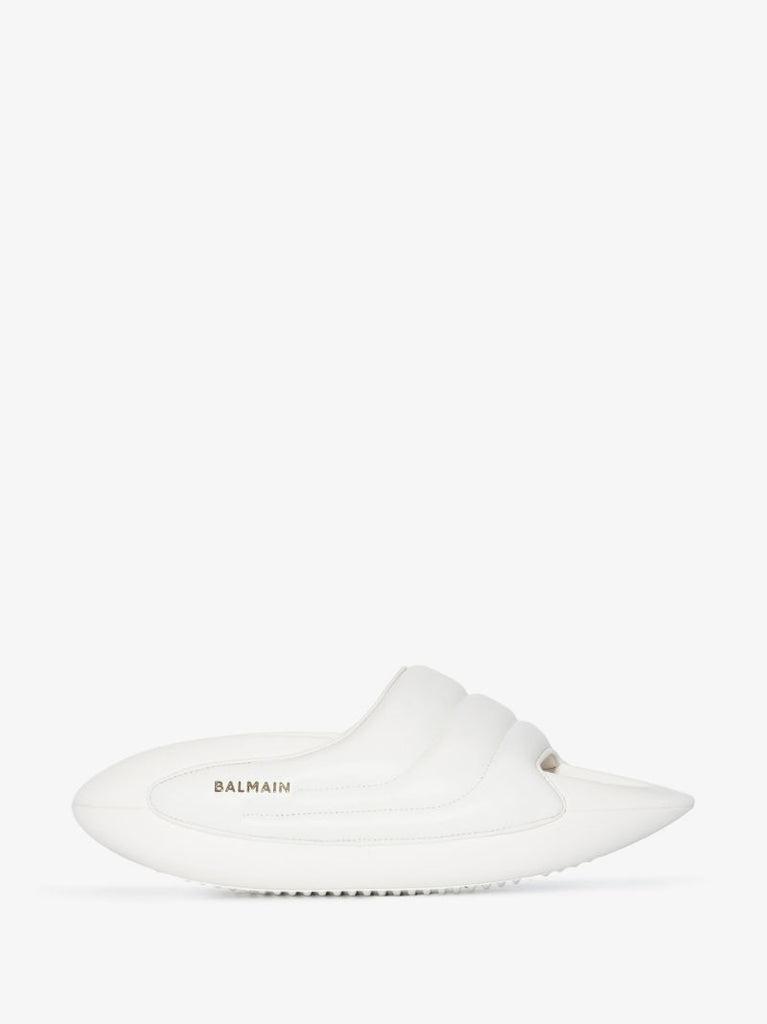 White B-it Quilted Leather Slides