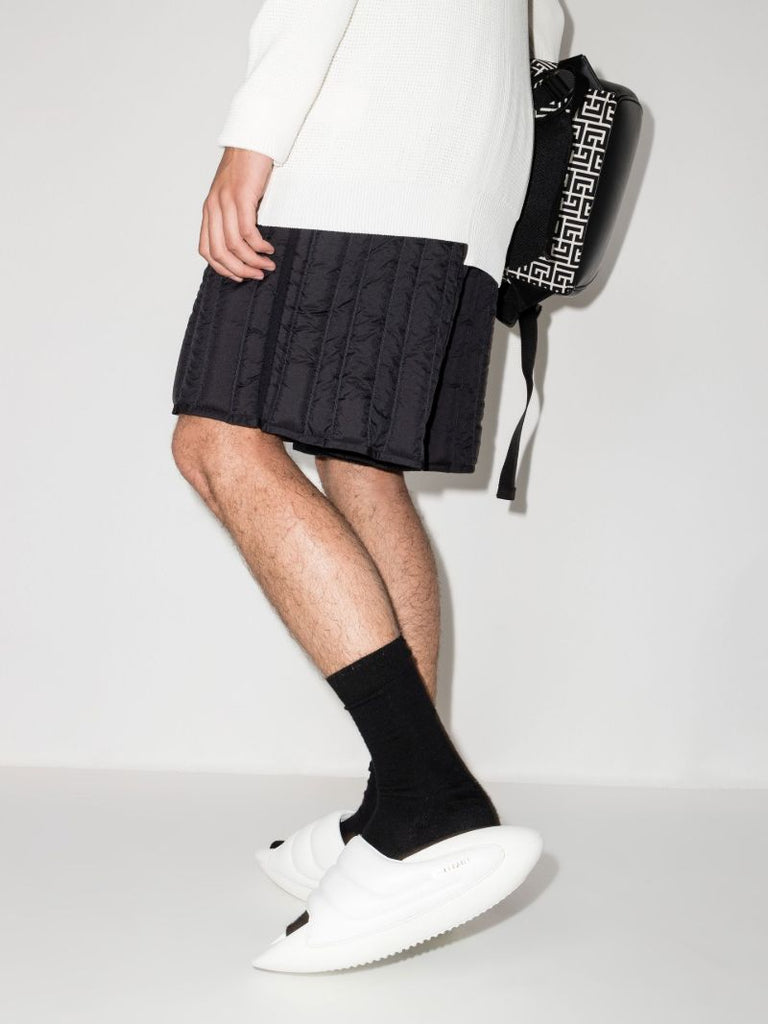White B-it Quilted Leather Slides