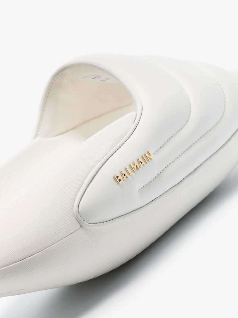 White B-it Quilted Leather Slides