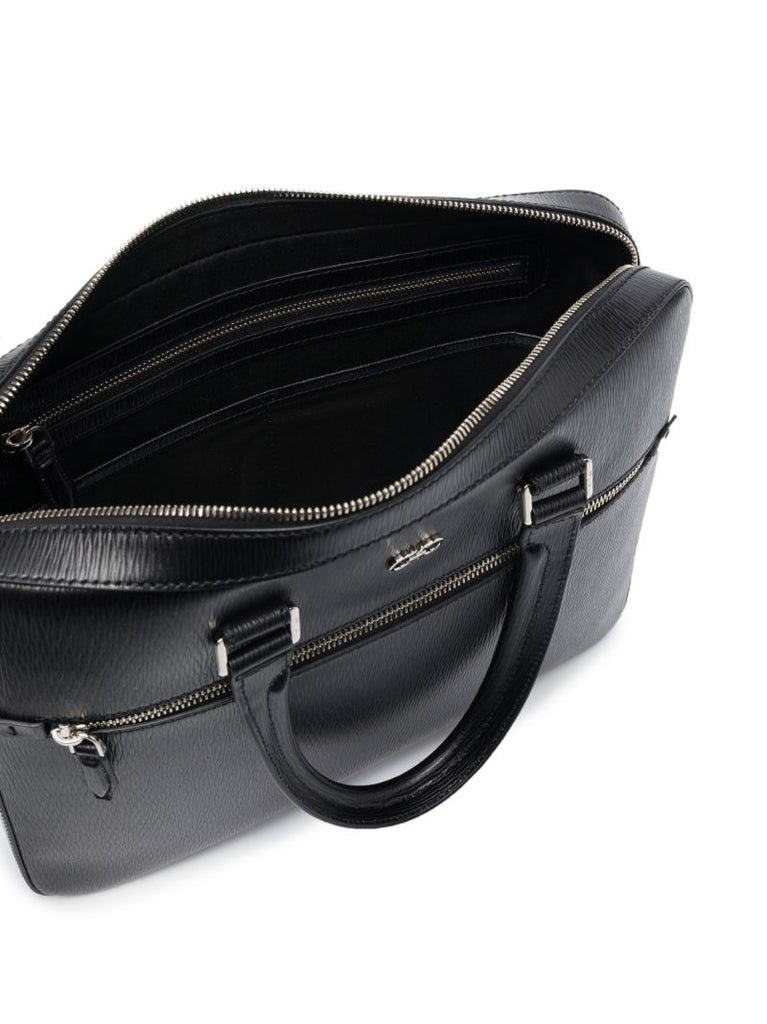 Black Gancini Leather Briefcase