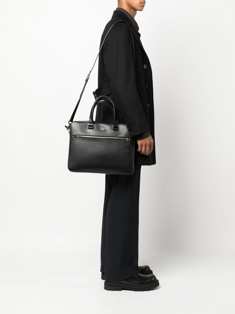 Black Gancini Leather Briefcase