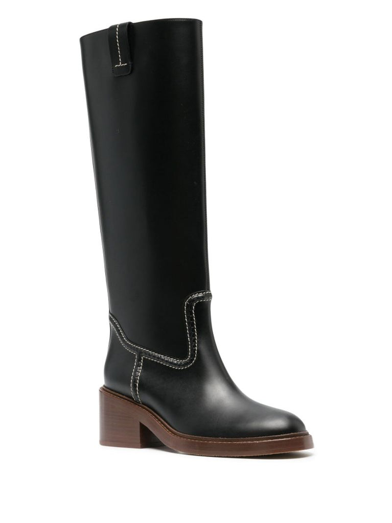 Black Mallo 50 Knee-high Leather Boots