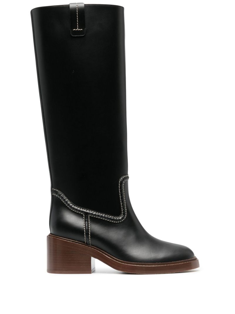 Black Mallo 50 Knee-high Leather Boots