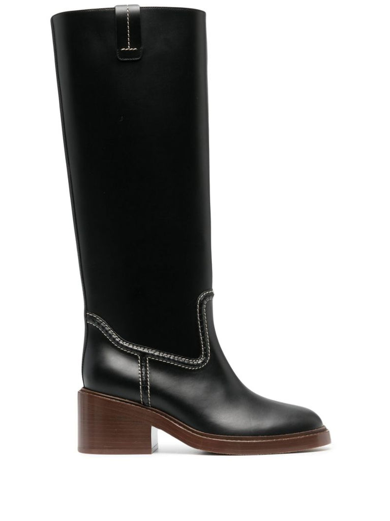 Black Mallo 50 Knee-high Leather Boots