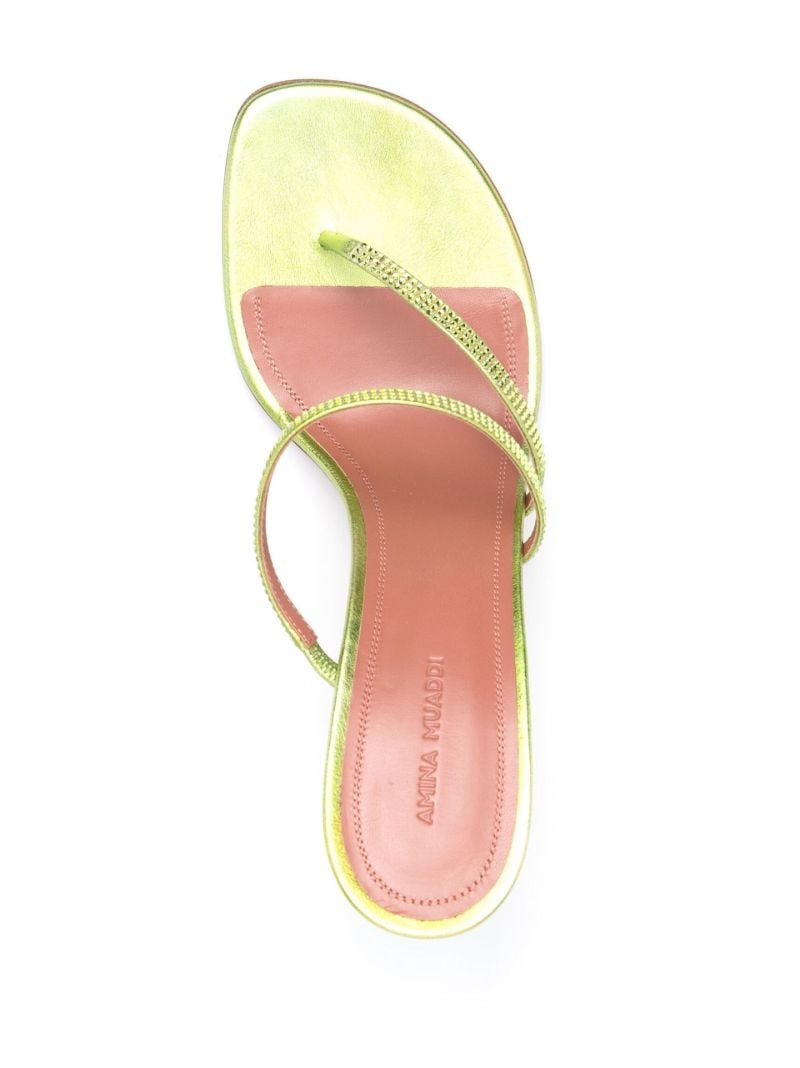 Green Ami 90 Crystal Leather Sandals