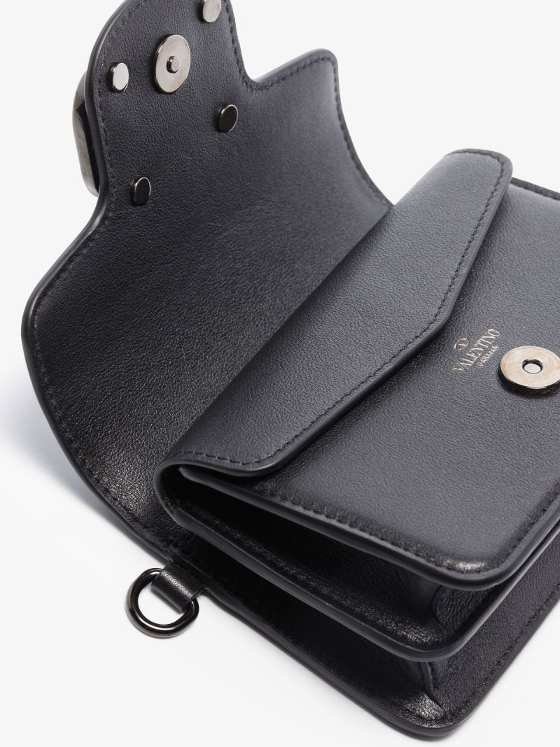 Black Vlogo Mini Pouch Leather Bag