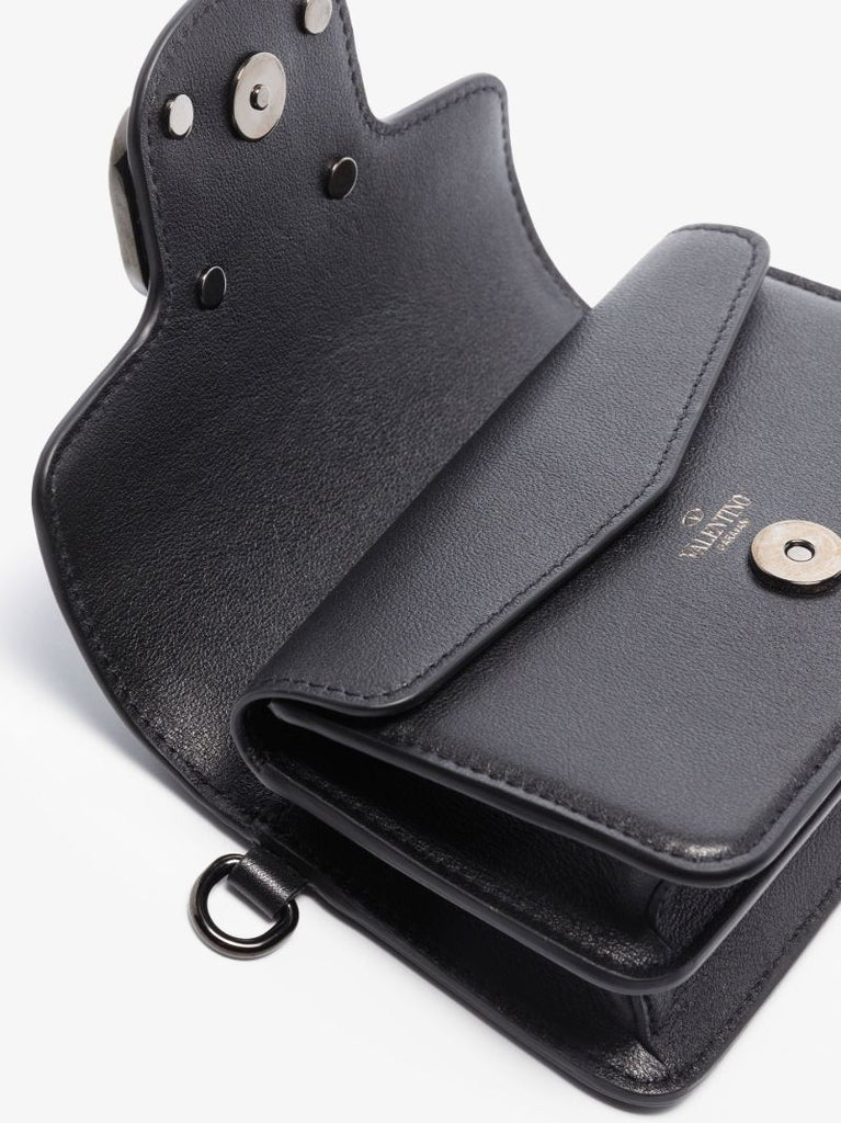 Black Vlogo Mini Pouch Leather Bag